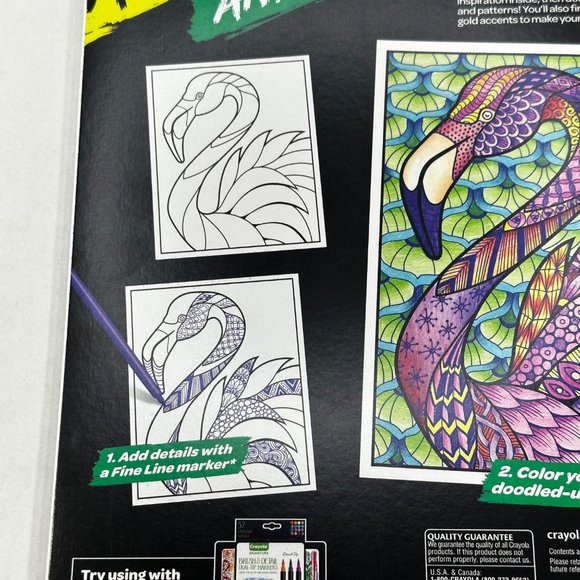 Crayola Art With Edge  Animal Ink Doodle Activity Coloring Book 32 Pages New - Picture 6 of 9